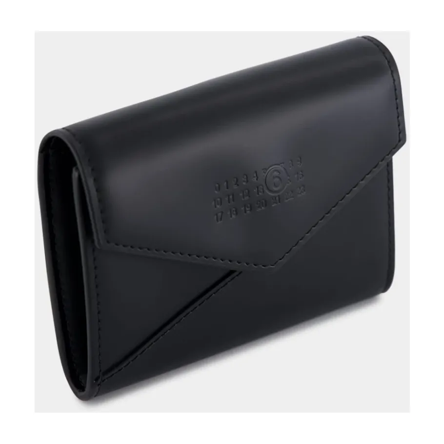 MM6 Maison Margiela Minimalistische e leren klepportemonnee-Heren Portefeuilles