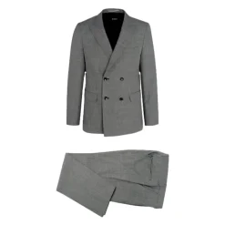Hugo Moderne Slim Fit Wol Double-Breasted Pak-Heren Kostuums