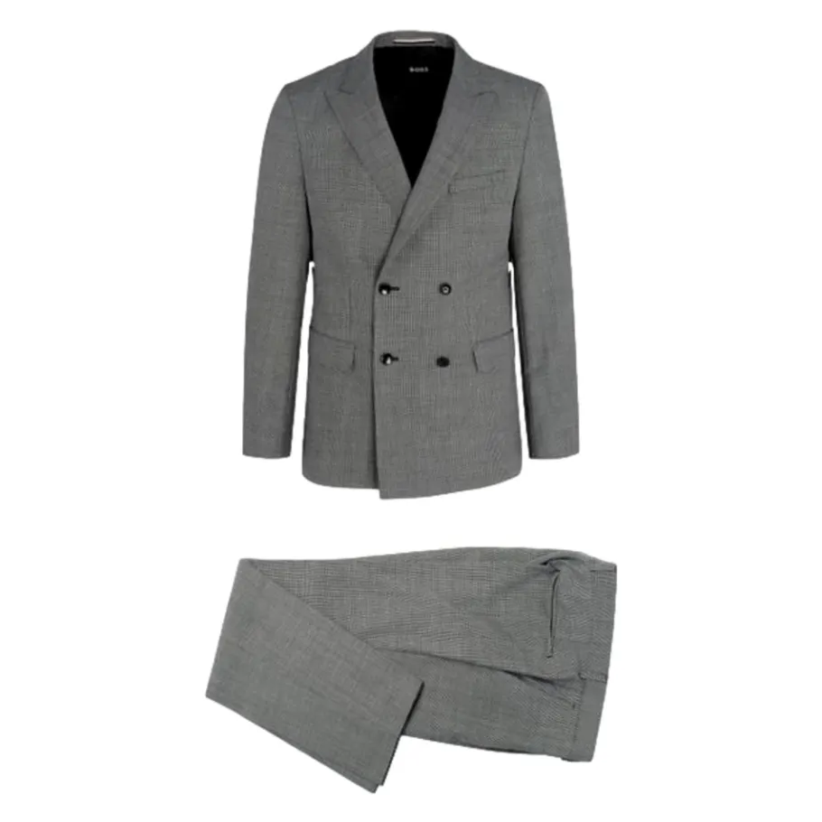 Hugo Moderne Slim Fit Wol Double-Breasted Pak-Heren Kostuums