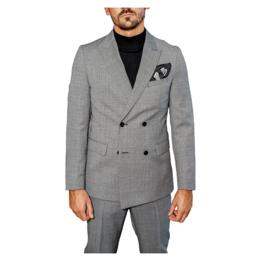 Hugo Moderne Slim Fit Wol Double-Breasted Pak-Heren Kostuums