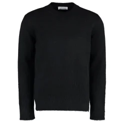 Off White Mohair Blend Crewneck Sweater-Heren Truien & Vesten