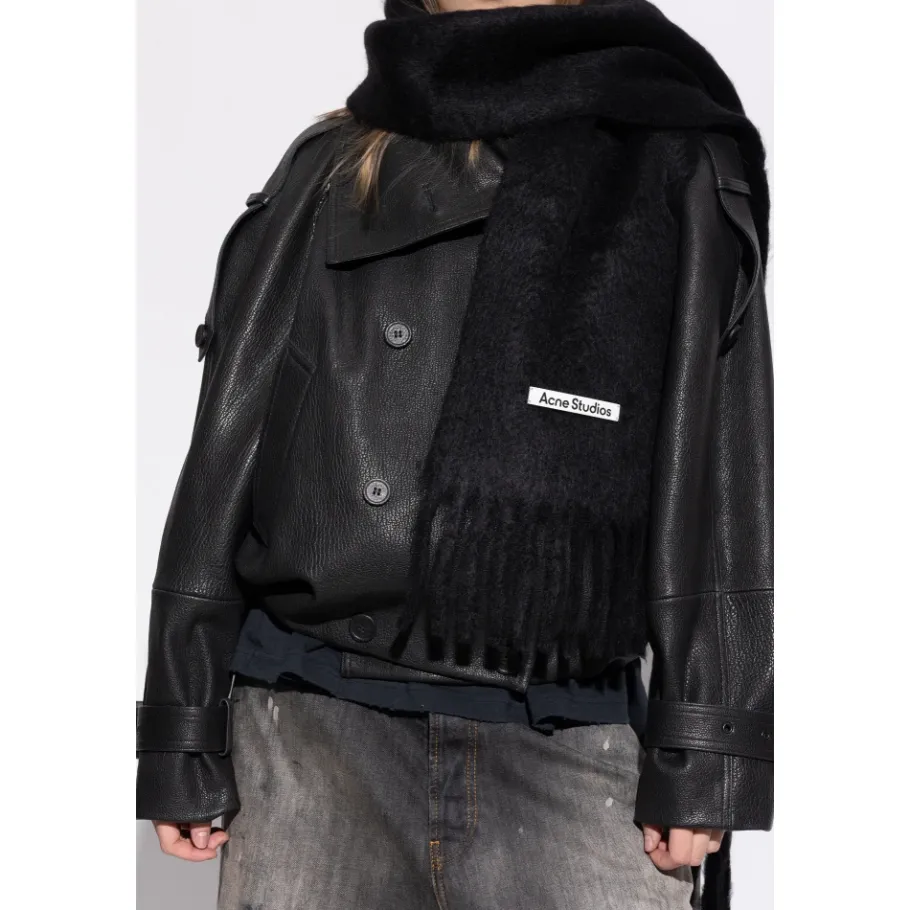 Acne Studios Mohair Logo Scarf-Heren Sjaals