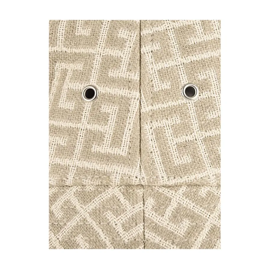 Balmain Monogram Jacquard Ivoorkleurige en Witte Bucket Hat-Heren Hoeden