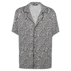 Balmain Monogram Print Shirt-Heren Overhemden