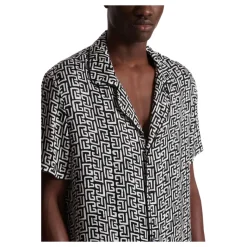 Balmain Monogram Print Shirt-Heren Overhemden