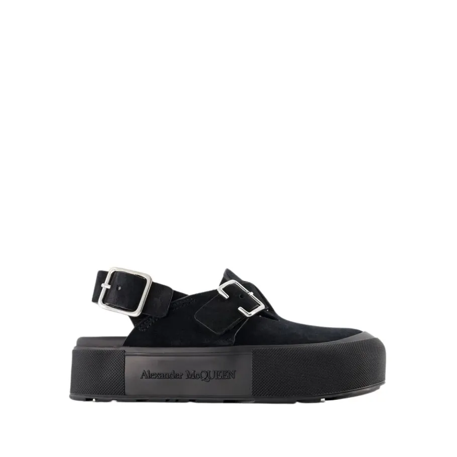 Alexander McQueen Mount Slick Sandalen - /Zilver Leer-Heren Sandalen