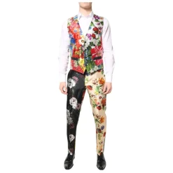 Dolce & Gabbana Multicolor Bloemen Zijden 3-Delig Pak-Heren Kostuums