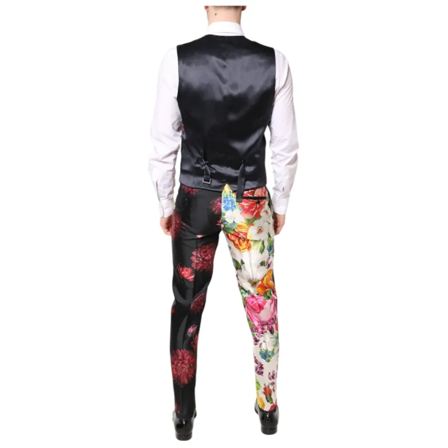 Dolce & Gabbana Multicolor Bloemen Zijden 3-Delig Pak-Heren Kostuums