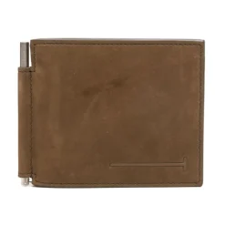 Tom Ford Natural Nubuck Elongated T Line Portemonnee met Geldclip-Heren Portefeuilles