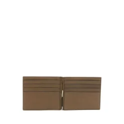 Tom Ford Natural Nubuck Elongated T Line Portemonnee met Geldclip-Heren Portefeuilles