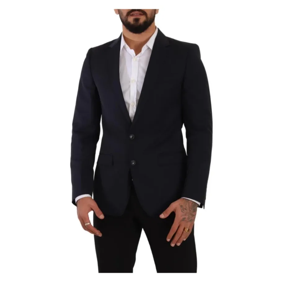 Dolce & Gabbana Navy e Twee-Knoop Blazer-Heren Kostuums
