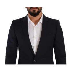 Dolce & Gabbana Navy e Twee-Knoop Blazer-Heren Kostuums