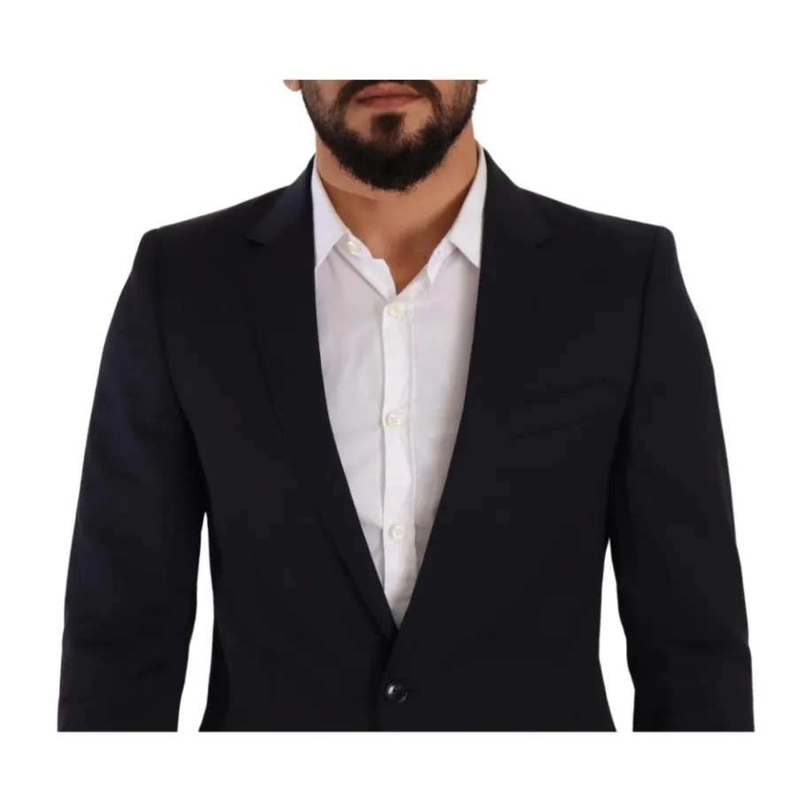 Dolce & Gabbana Navy e Twee-Knoop Blazer-Heren Kostuums