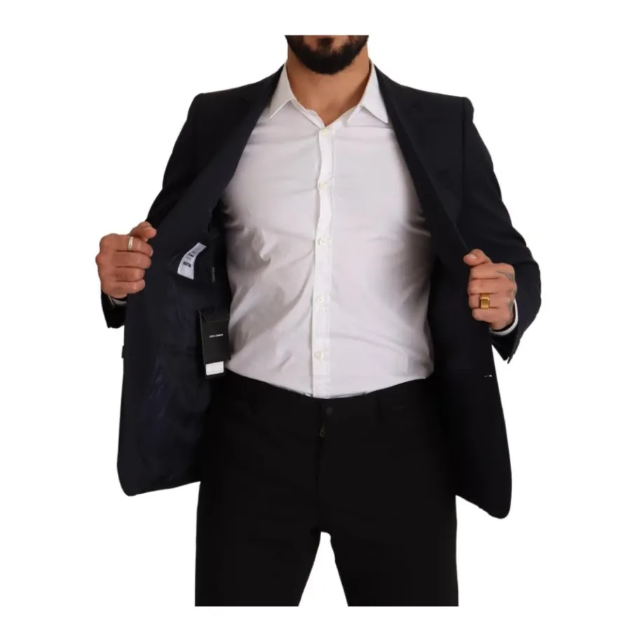 Dolce & Gabbana Navy e Twee-Knoop Blazer-Heren Kostuums