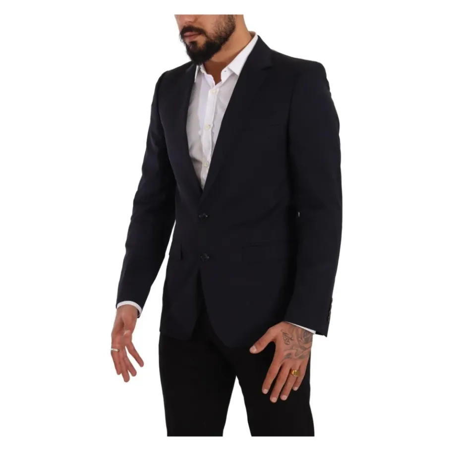 Dolce & Gabbana Navy e Twee-Knoop Blazer-Heren Kostuums