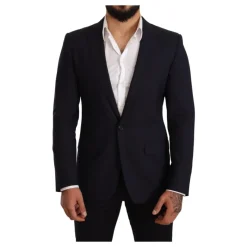 Dolce & Gabbana Navy Blue Wool Slim Fit MARTINI Blazer-Heren Kostuums