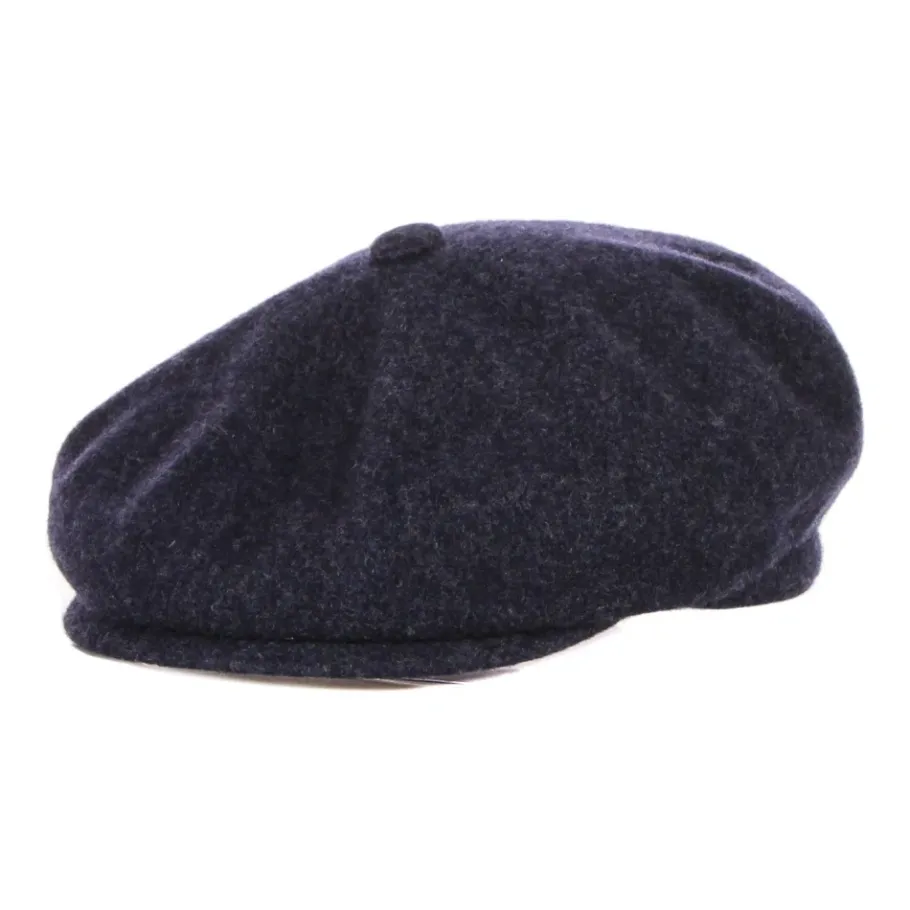 Kangol Navy Marl Wol Flat Cap Hoed-Heren Hoeden