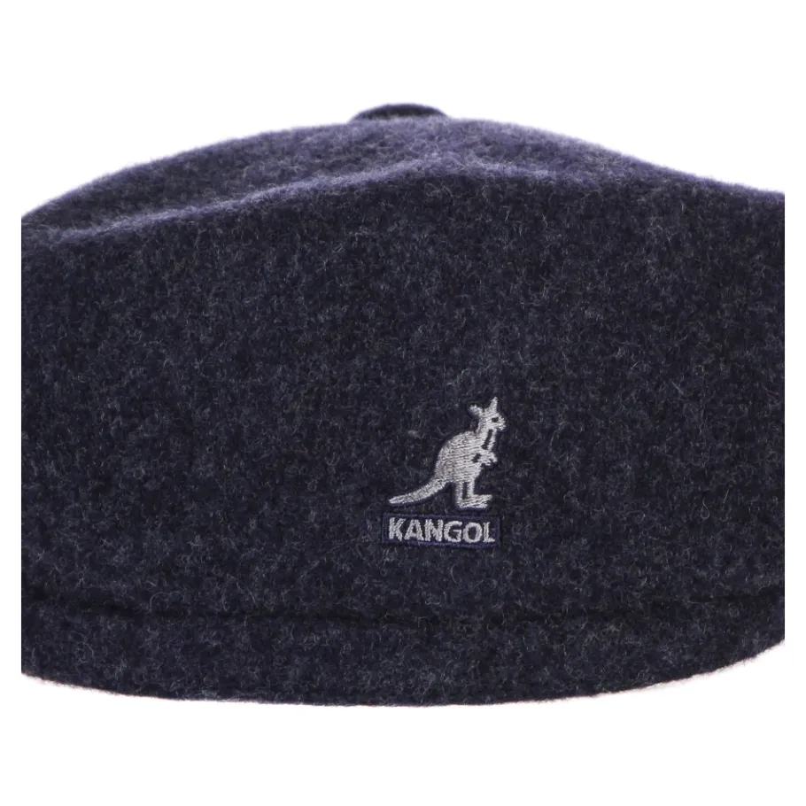 Kangol Navy Marl Wol Flat Cap Hoed-Heren Hoeden