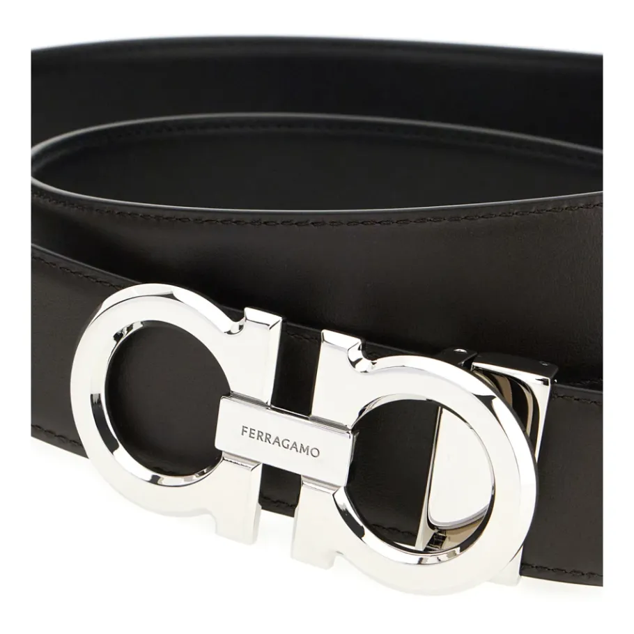 Ferragamo Omkeerbare en verstelbare Gancini riem-Heren Riemen