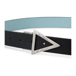 Bottega Veneta Omkeerbare Leren Riem Blauw/-Heren Riemen