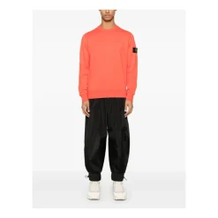 Stone Island Crew-neck Katoen Fleece Sweater-Heren Truien & Vesten
