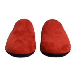 Dolce & Gabbana Oranje Velvet Slides Leren Zool-Heren Pantoffels