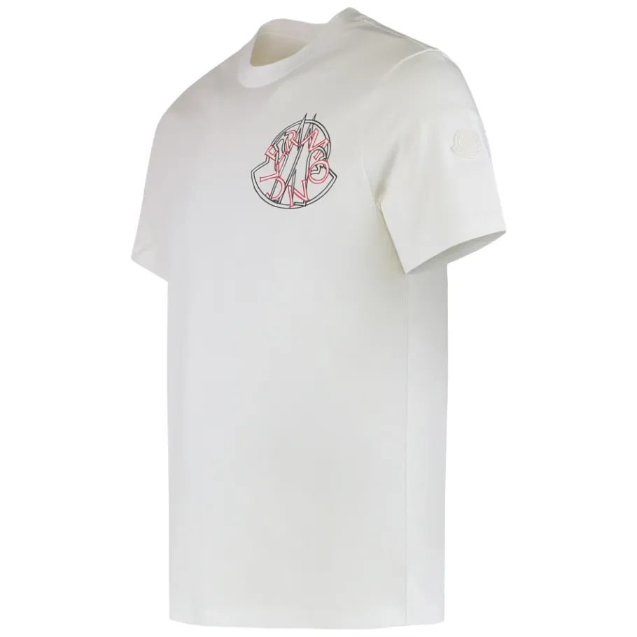 Moncler Overlapped Logo Katoenen T-Shirt-Heren Shirts