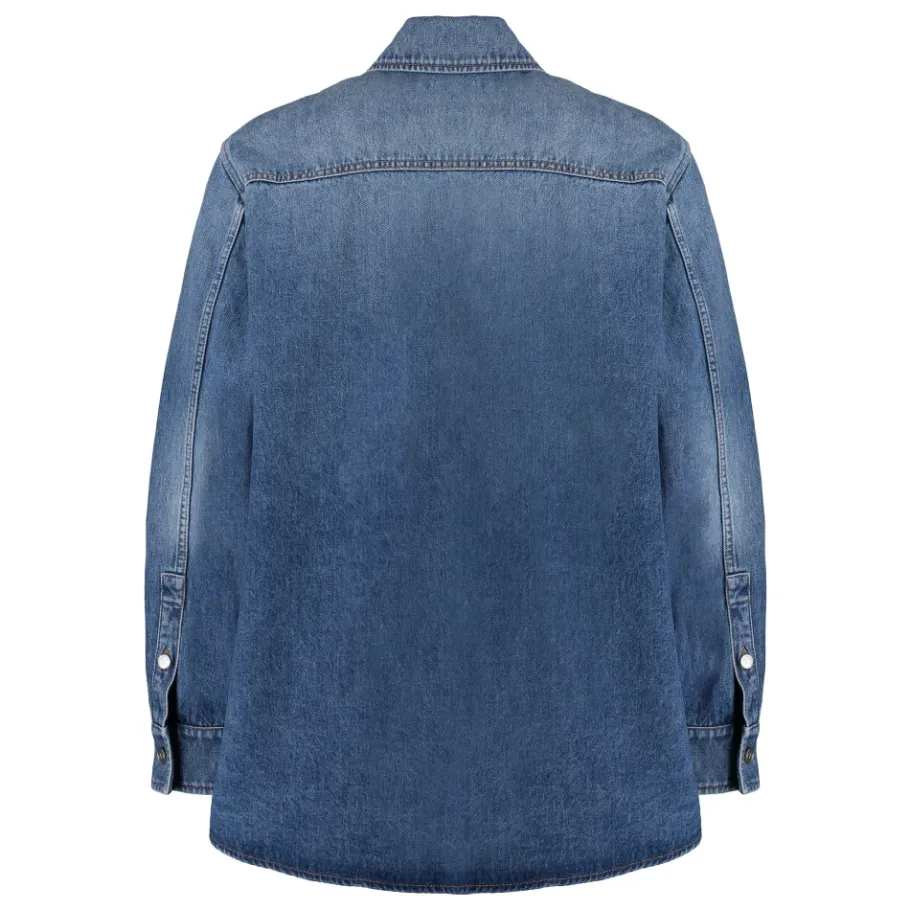 Valentino Garavani Overshirt In Denim-Heren Overhemden
