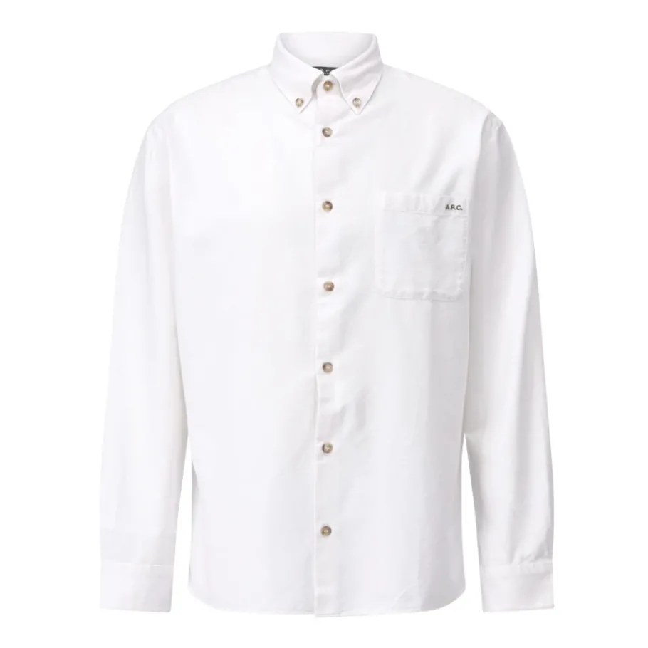 A.P.C. Oversized Katoenen Shirt met Button-Down Kraag-Heren Overhemden