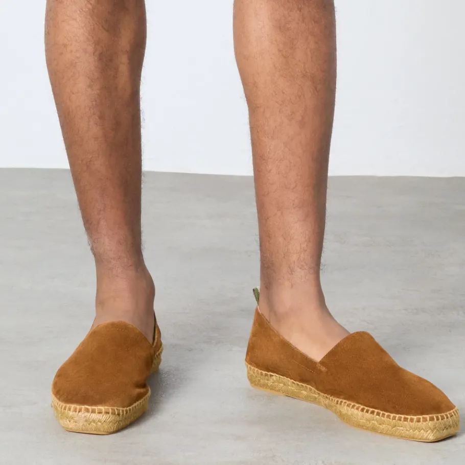 Castañer Pablo espadrilles van splitleer met taupe jute, met de hand genaaid in Spanje.-Heren Espadrilles