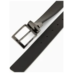 Emporio Armani Palmellato Leer Bedrukte Reversible Riem-Heren Riemen