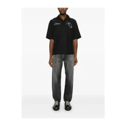 Amiri Panther Patch Camp Collar Shirt-Heren Overhemden