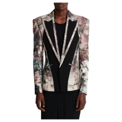 Balmain Pastel Print Cut-Out Jacket-Heren Jassen