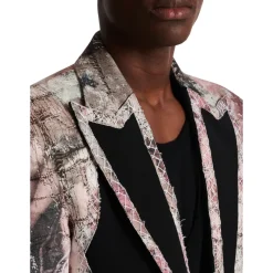 Balmain Pastel Print Cut-Out Jacket-Heren Jassen