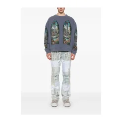 Who Decides War Patchwork Ripped Lichte Jeans-Heren Jeans