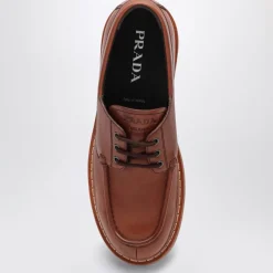 Prada Platte schoenen Brandy Lage Veters-Heren Nette Schoenen