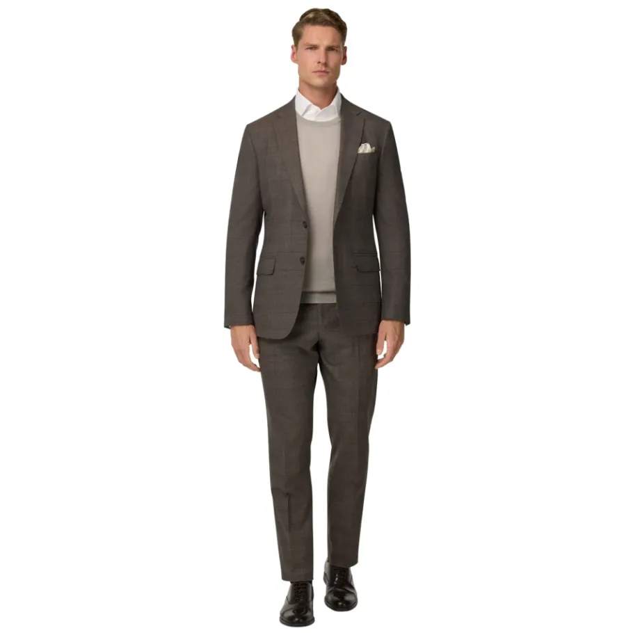 Boggi Milano Prince Of Wales Wollen Blend Stretch Pak Stijl Anve-Heren Kostuums