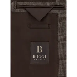 Boggi Milano Prince Of Wales Wollen Blend Stretch Pak Stijl Anve-Heren Kostuums