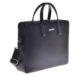 Baldinini Professional bag in black speckled leather-Heren Tassen