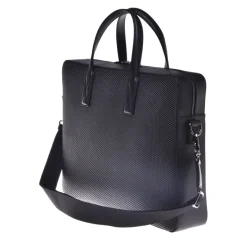 Baldinini Professional bag in black speckled leather-Heren Tassen