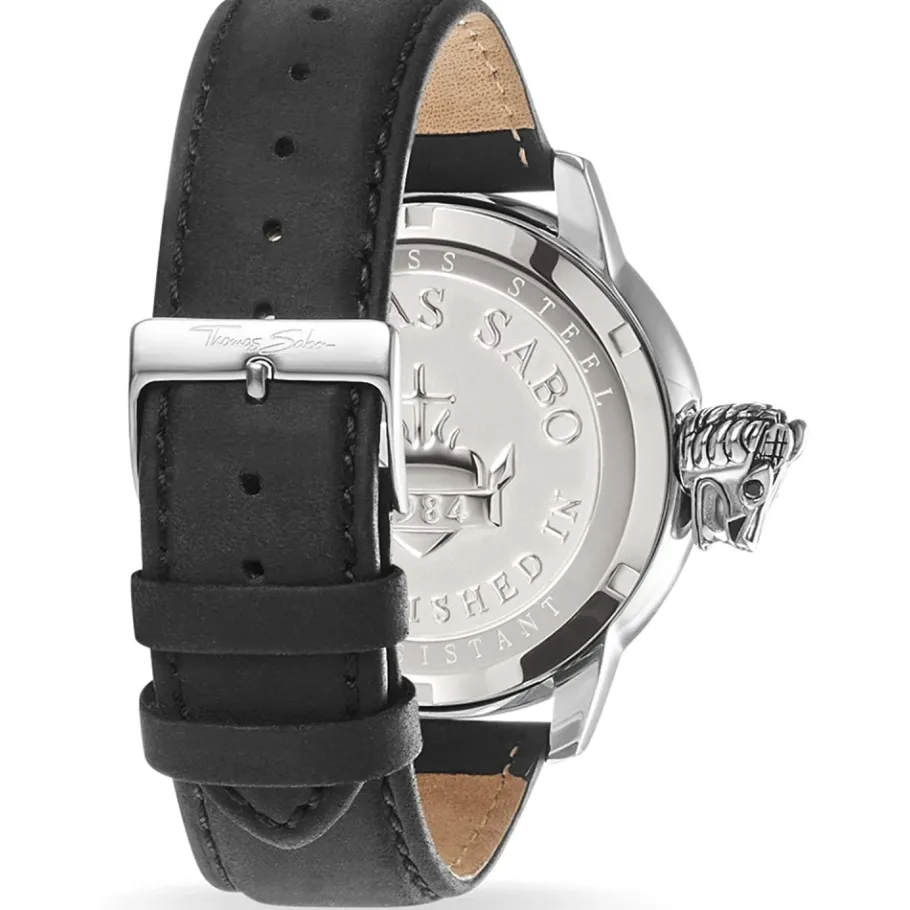 THOMAS SABO REBEL WITH KARMA 46 mm Leren Armband WA0295-218-203-46 MM-Heren Horloges
