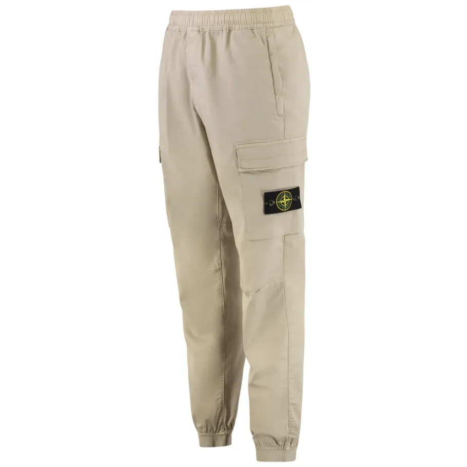 Stone Island Regular fit cargo broek met taps toelopende pijpen-Heren Broeken