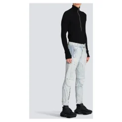 Balmain Ribgebreide slim-fit jeans van katoen-Heren Jeans