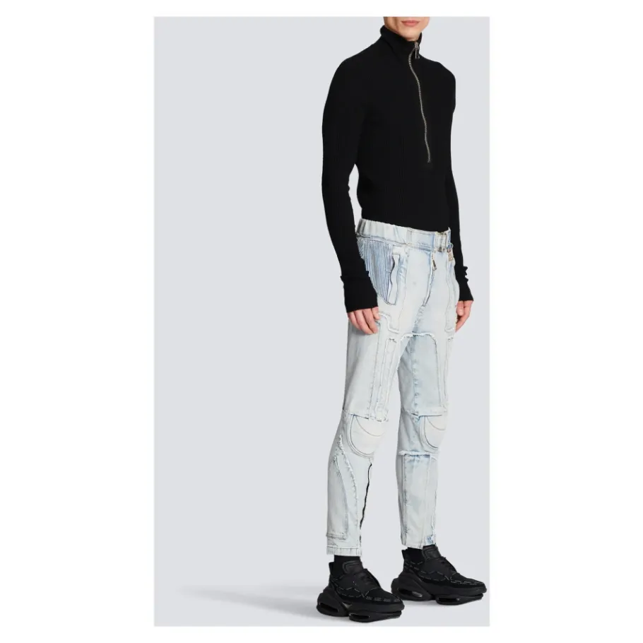 Balmain Ribgebreide slim-fit jeans van katoen-Heren Jeans
