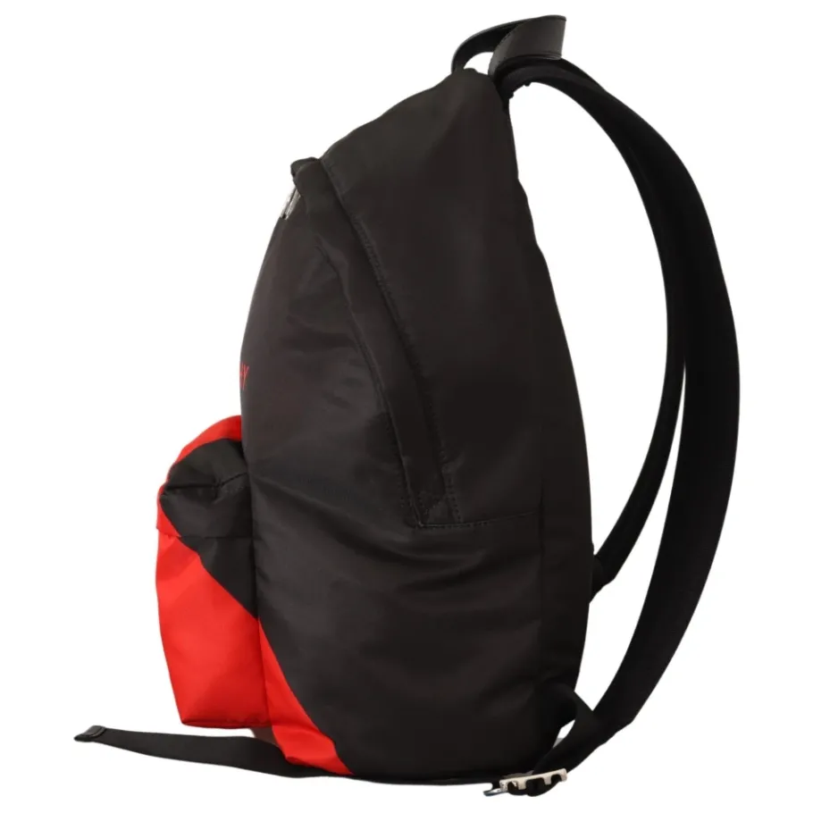 Givenchy Rode en Zwarte Nylon Urban Rugzak-Heren Rugzakken