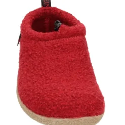 Giesswein Rode Gesloten Pantoffels met Bontvoering-Heren Pantoffels