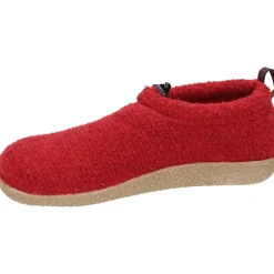 Giesswein Rode Gesloten Pantoffels met Bontvoering-Heren Pantoffels