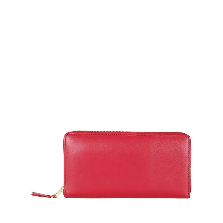 Comme des Garçons Rode Leren Lijn Portemonnee-Heren Portefeuilles