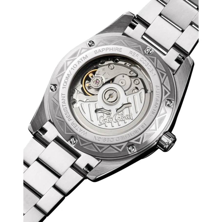 Carlo Colucci Roestvrijstalen horloge met vouwsluiting-Heren Horloges