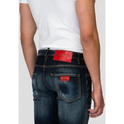 My Brand Rood Op Donkere Distressed Jeans-Heren Jeans